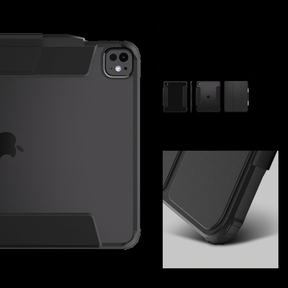 Etui Spigen Ultra Hybrid Pro do iPad Pro 13" 7 gen. 2024, czarno-przezroczyste
